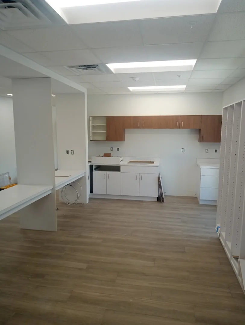 Finished flooring in a bright interior