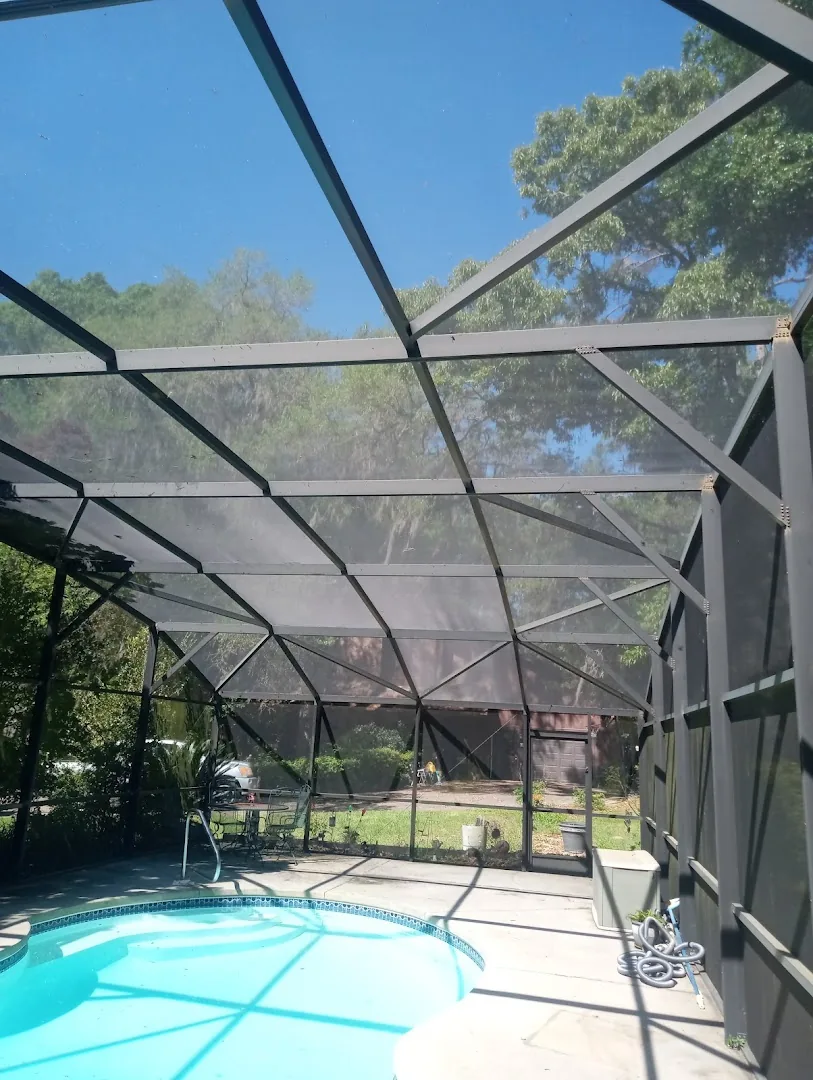 Finished screened pool enclosure